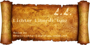 Lichter Liberátusz névjegykártya